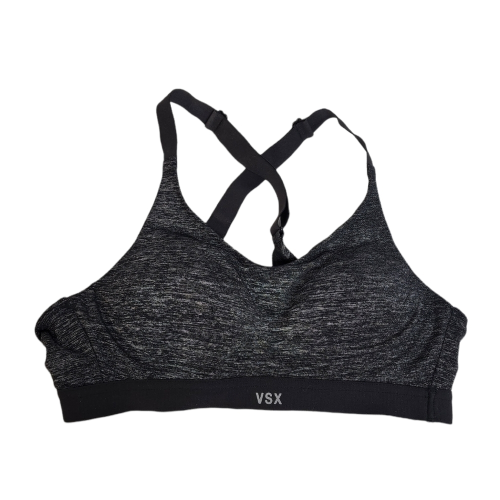 Victoria's Secret Black Fair Isle Print  Women's Sports Bra Size 32 A